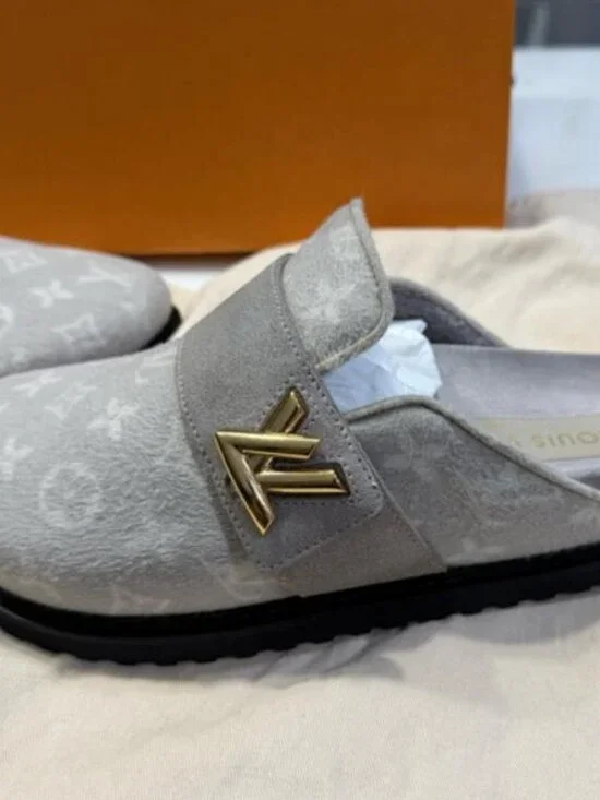 Louis Vuitton Gray Monogram Mules with Original Box & Dust Bags - Picture 5 of 5